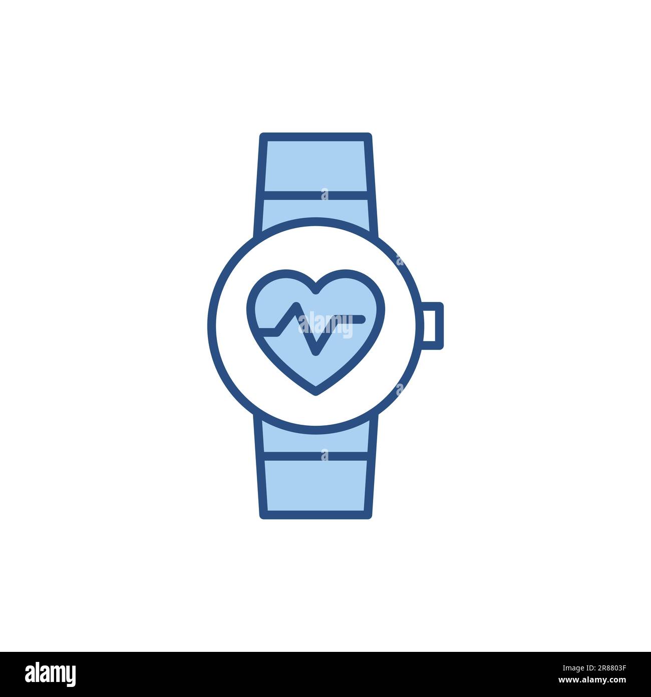 Smart Watch Medical Service related vector line icon. Heartbeat ...