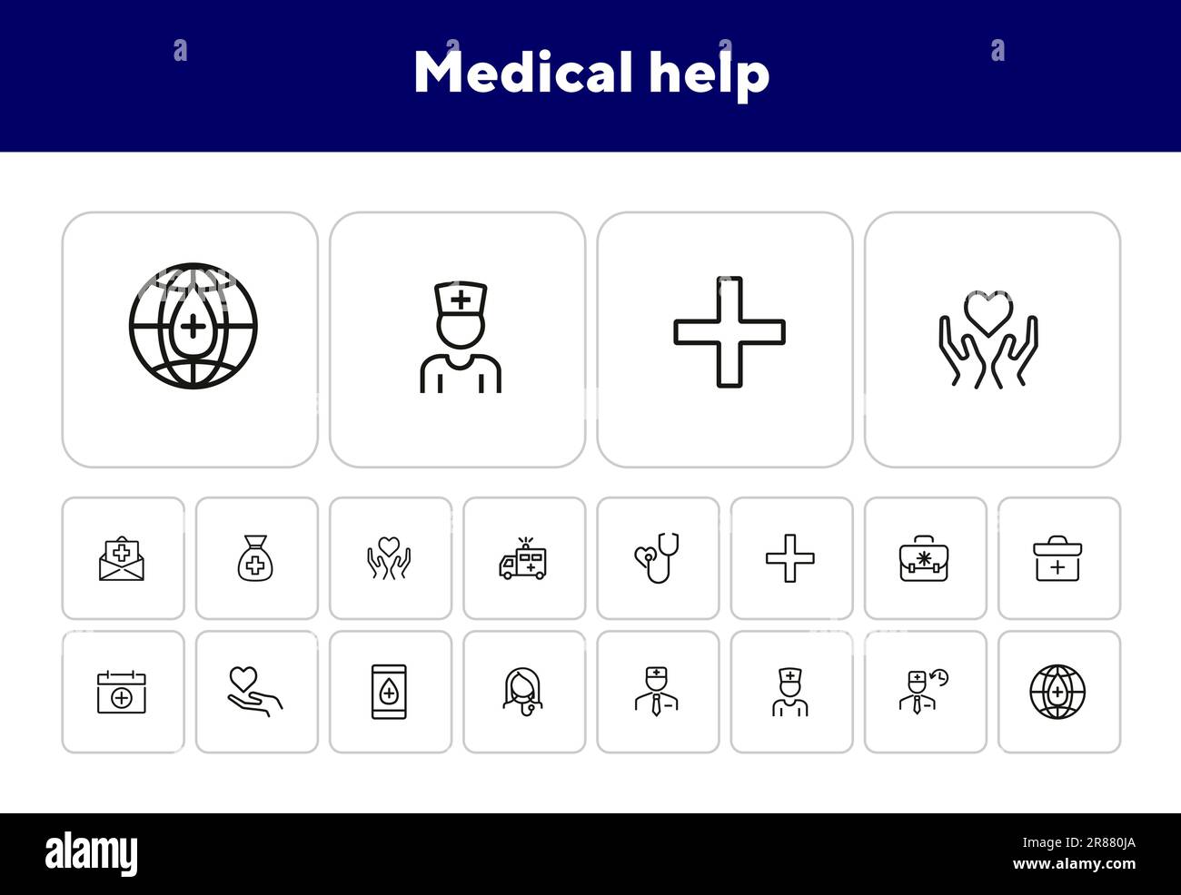 Medical help icon set Stock Vector Image & Art - Alamy