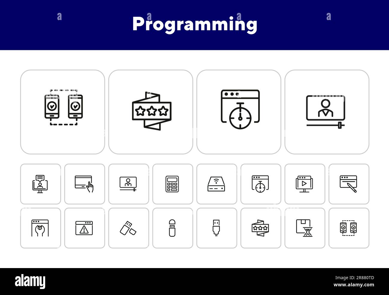 Programming line icon set Stock Vector Image & Art - Alamy