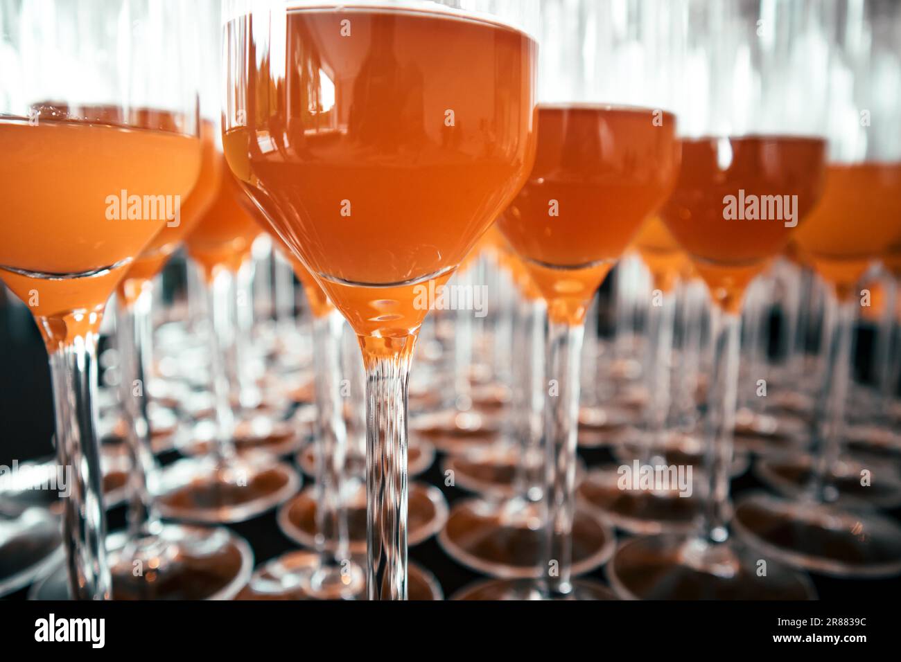 Glasses with orange drink Stock Photo