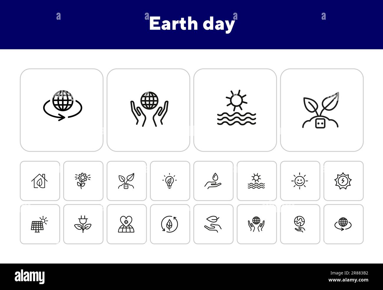 Earth day icon set Stock Vector