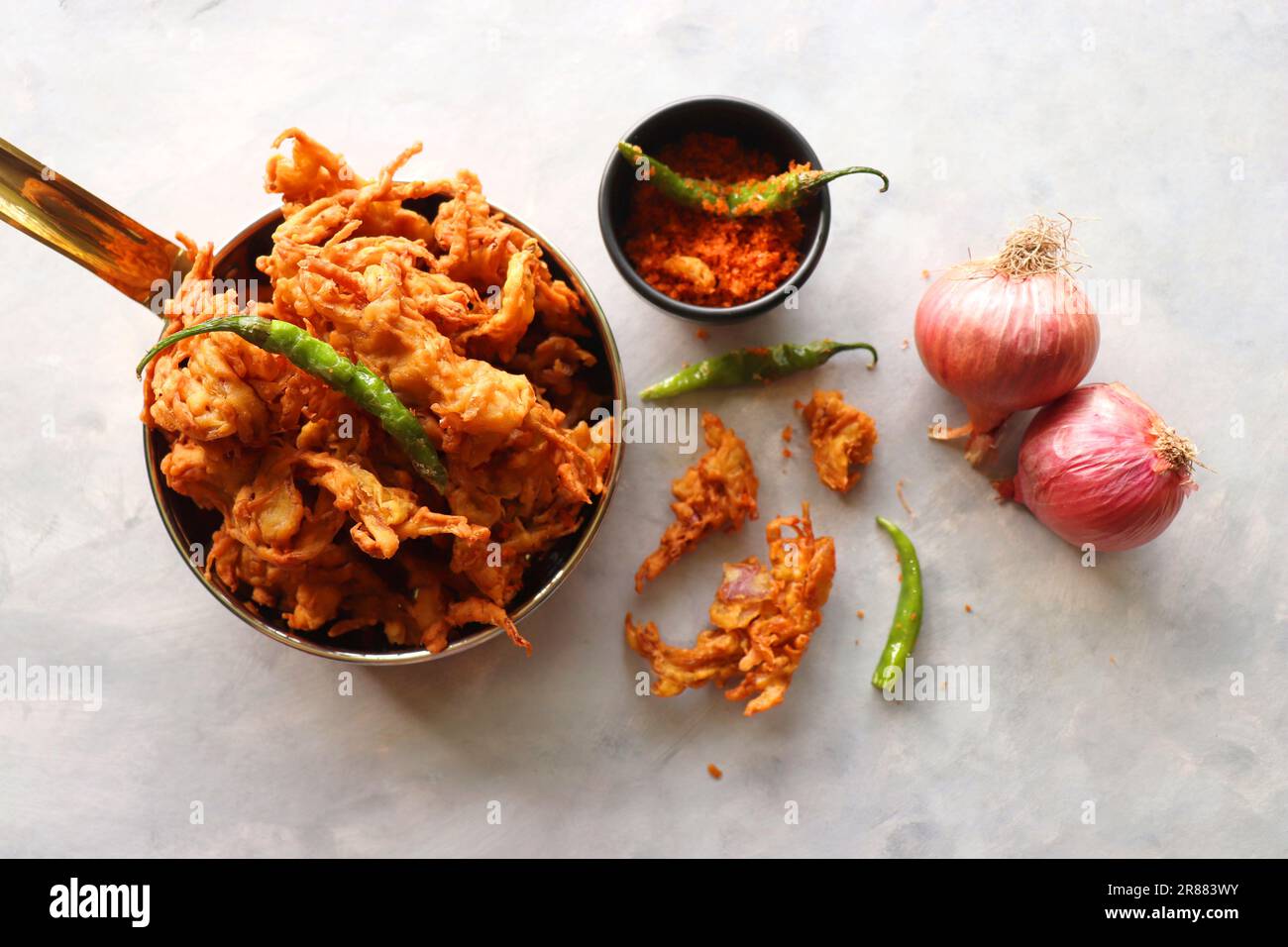 Fried onion pakode or Pyaj ke Pakore also known as Crispy Kanda bhaji