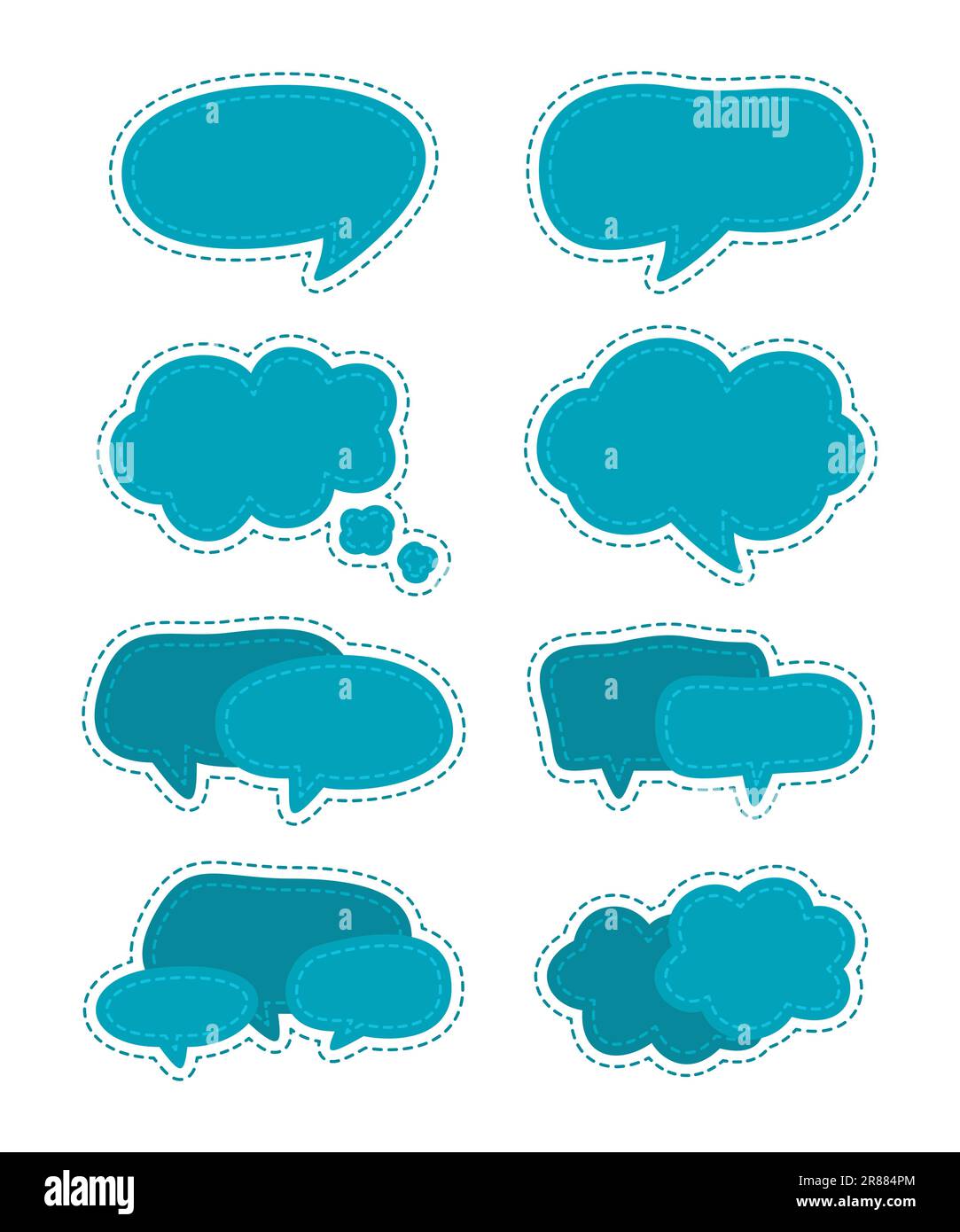 Set of Speech Bubble Icons in Flat Design Style Stock Vector Image ...