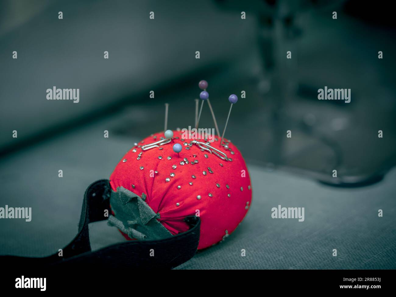 Tailor's work table; Sewing items; Vintage Background Stock Photo Alamy