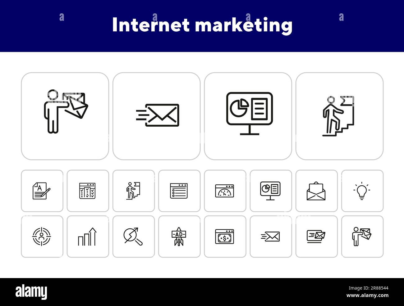 Internet marketing icon set Stock Vector