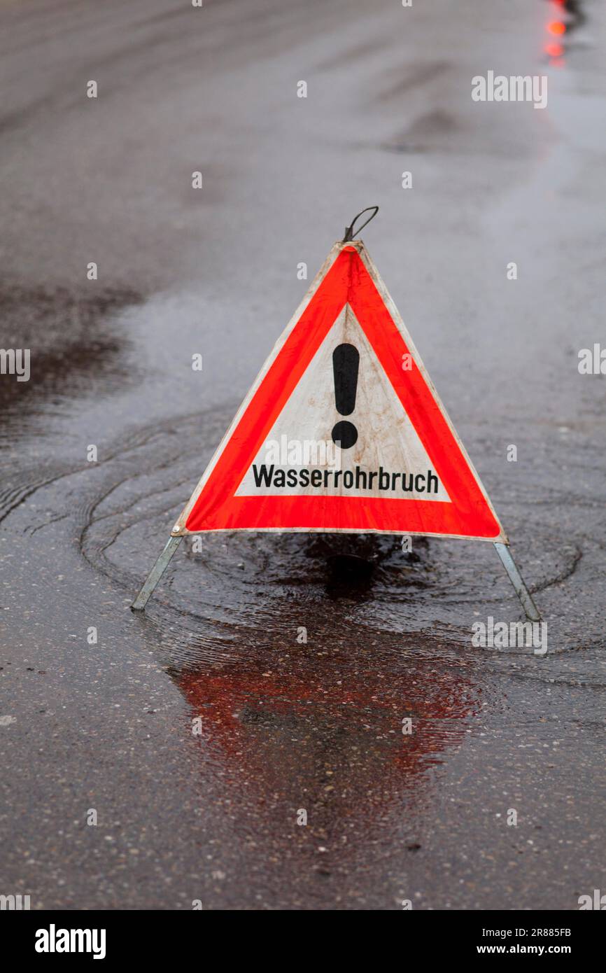 Water pipe burst Stock Photo Alamy