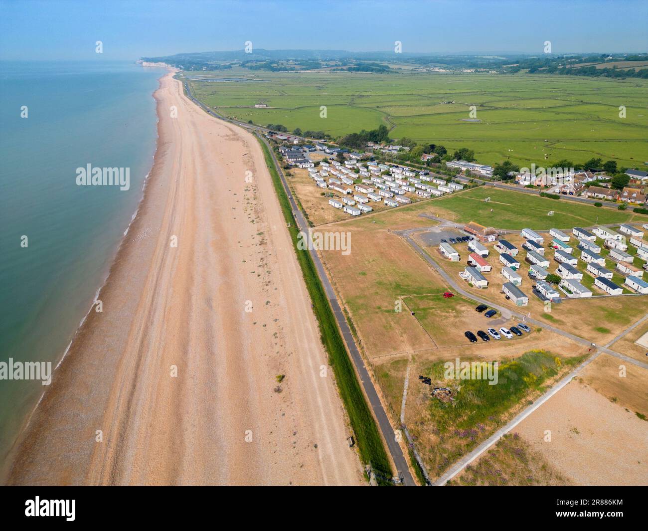 aerial view of winchelsea beach and caravan park on the east sussex