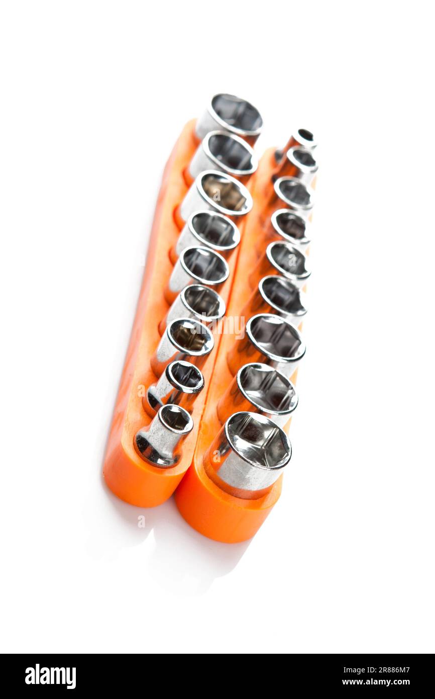 Torx socket set isolated on white background Stock Photo - Alamy