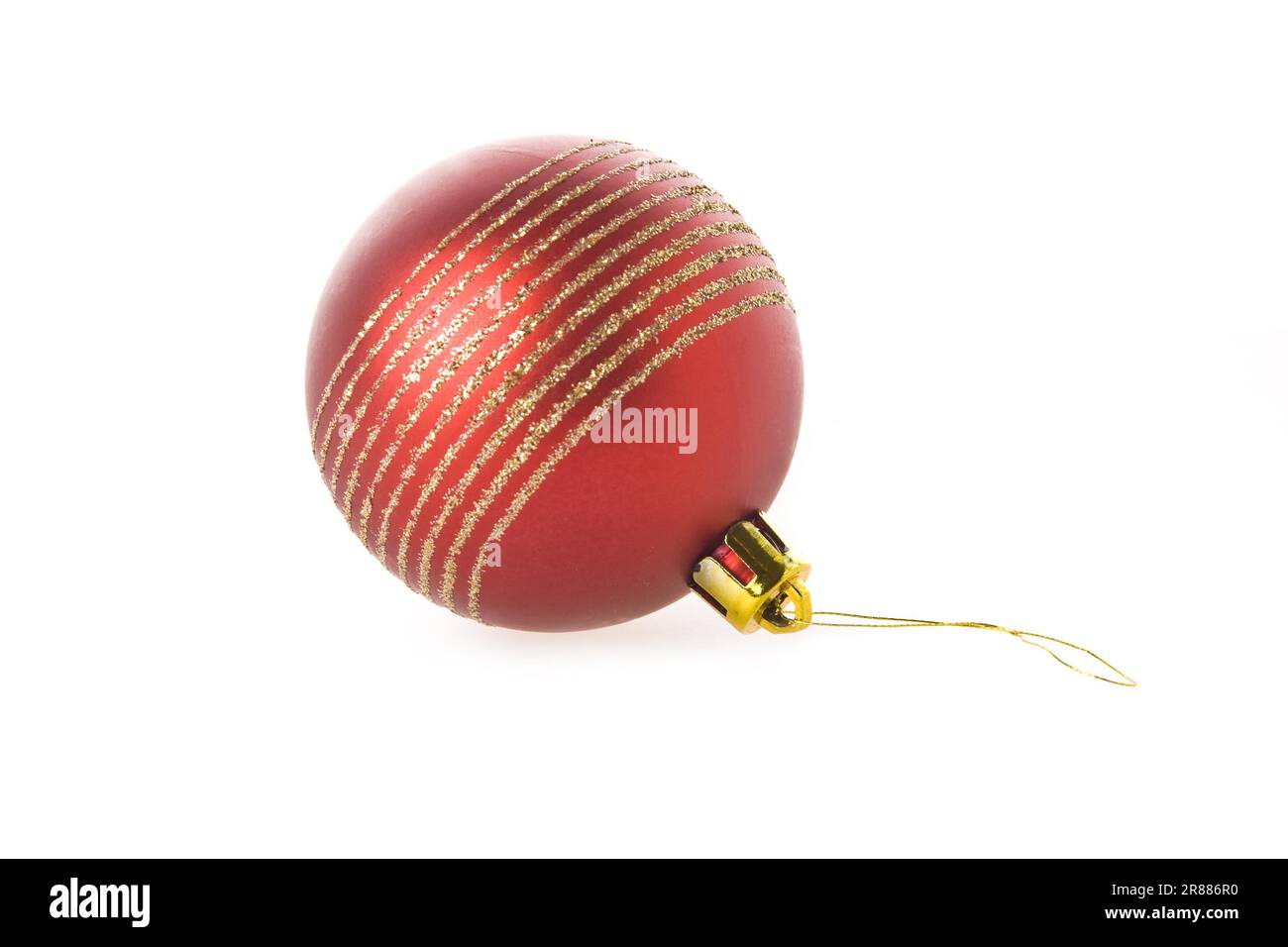 Red Christmas Ball Isolated on White Background Stock Photo - Alamy