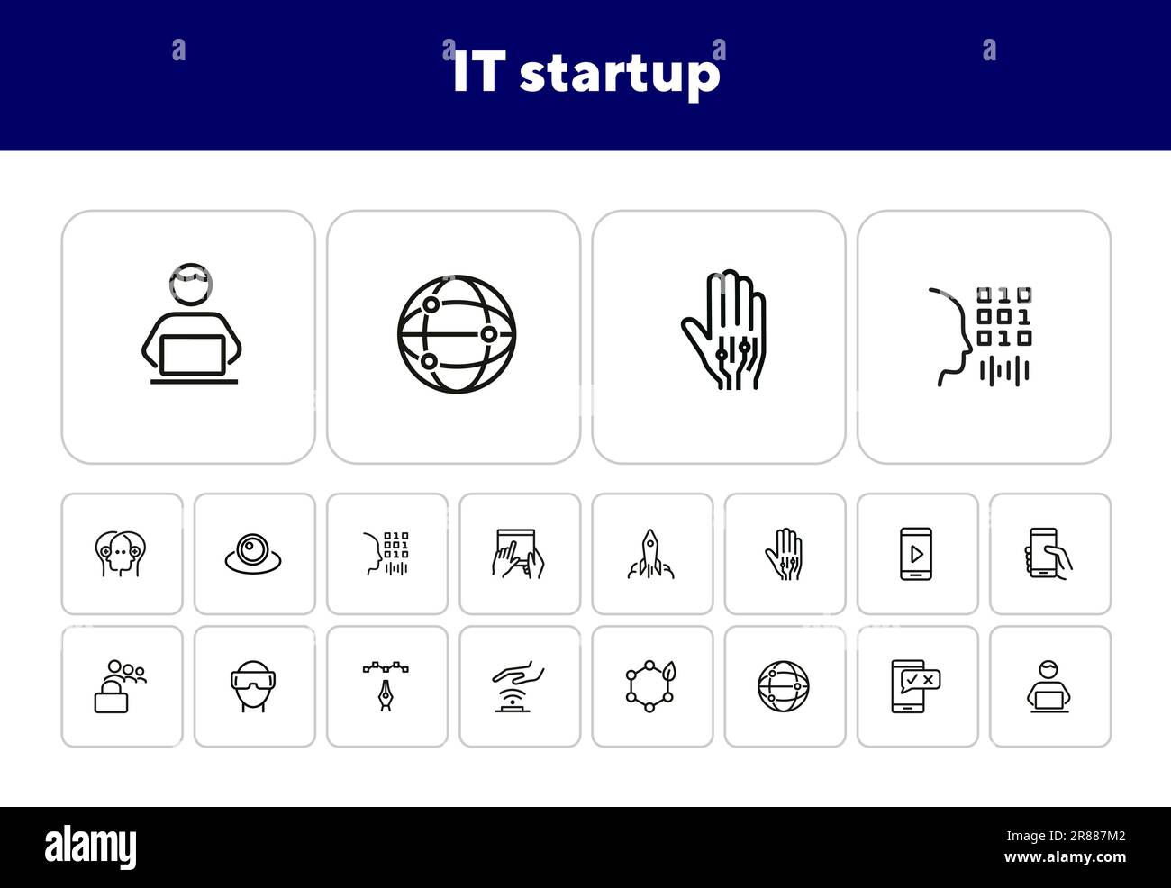 IT startup line icon set Stock Vector