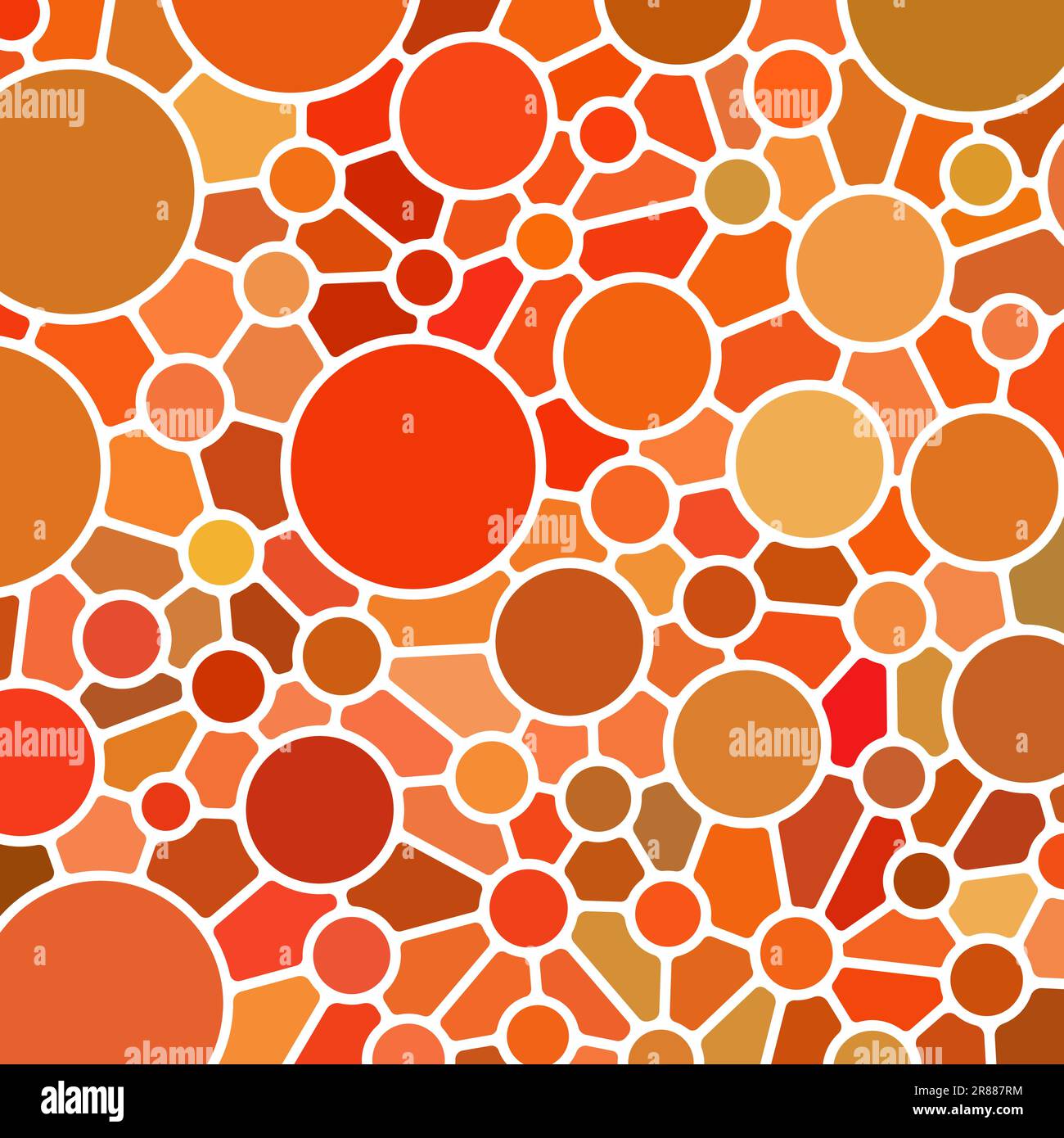 abstract vector stained-glass mosaic background - red and orange ...