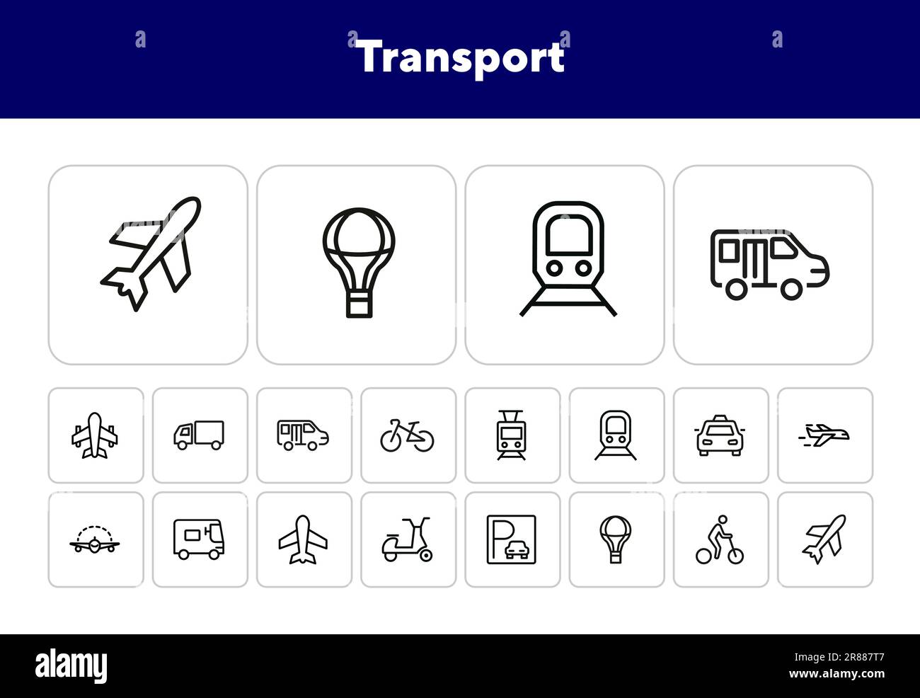 Transport line icon set Stock Vector Image & Art - Alamy