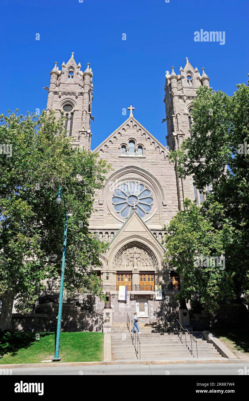 Cathedral of the Madeleine, Salt Lake City, Utah, USA Stock Photo
