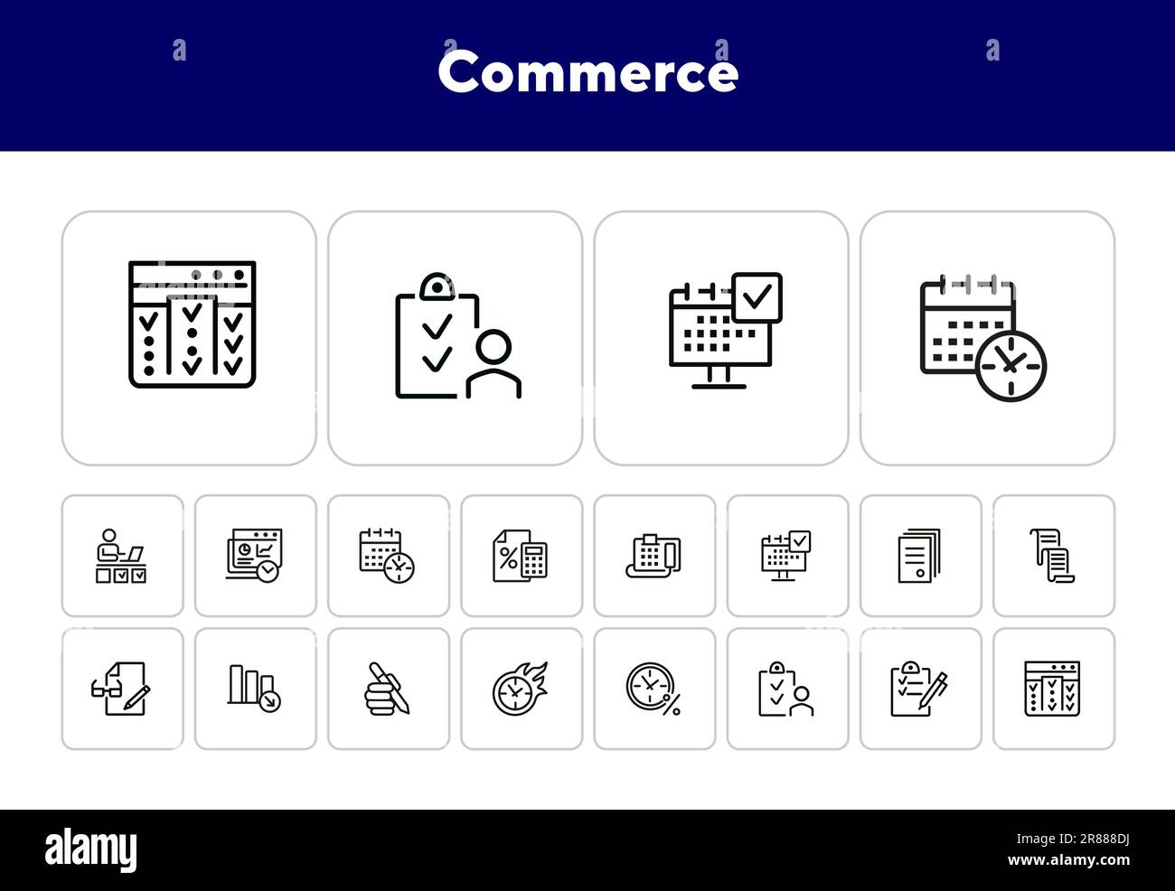 Commerce line icon set Stock Vector