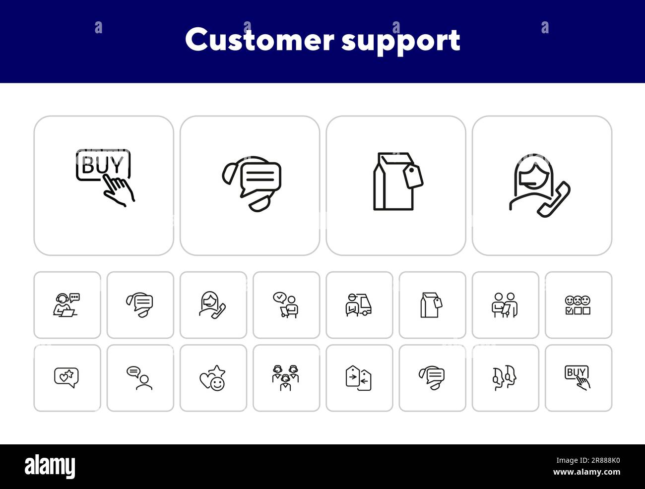 Customer support line icon set Stock Vector Image & Art - Alamy