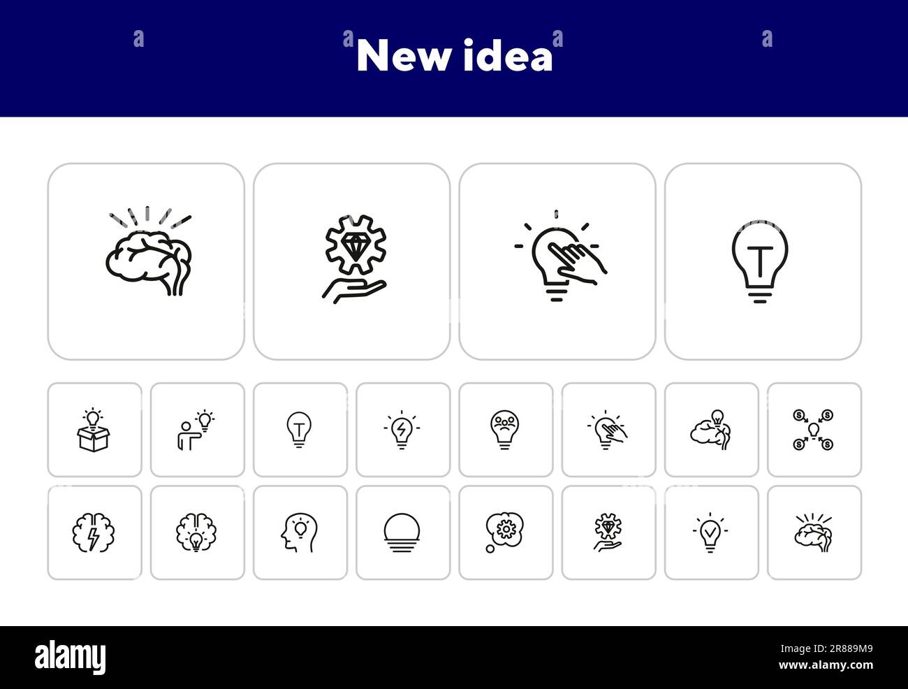 New idea line icon set Stock Vector