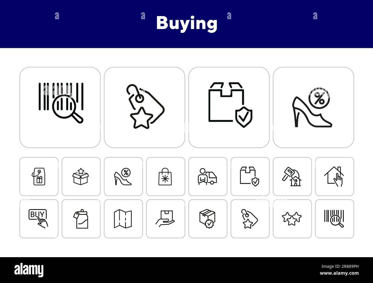 Buying line icon set Stock Vector Image & Art - Alamy