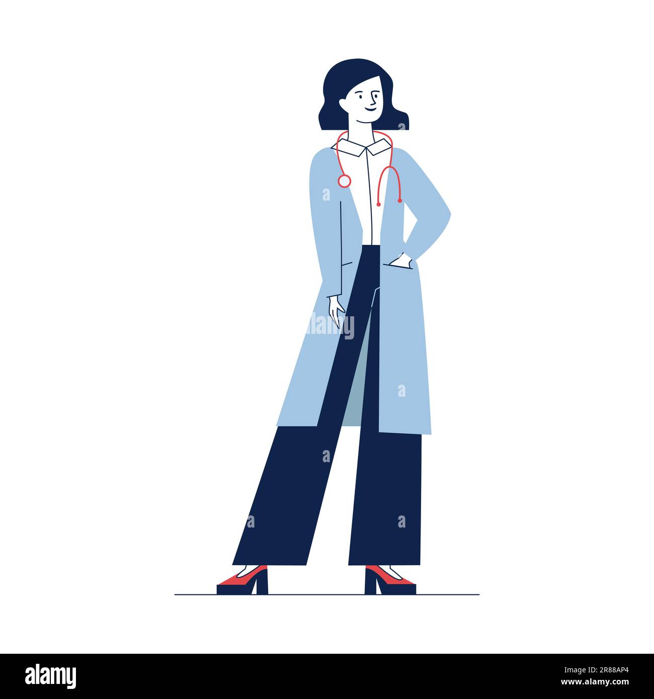 Female physician with stethoscope Stock Vector Image & Art - Alamy
