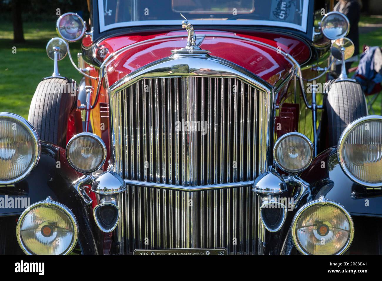 Grosse Pointe Shores, Michigan, The 1932 Pierce Arrow Model 54 Sport Phaeton at the Eyes on Design auto show. This year's show featured primarily Stock Photo