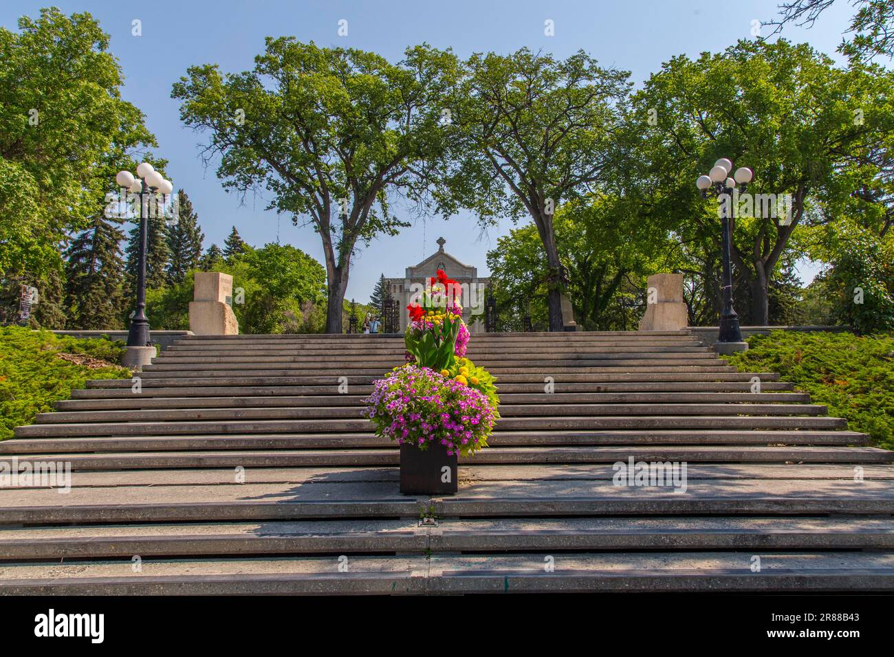 Stairs from the Red River, St. Boniface Heritage Gardens to the