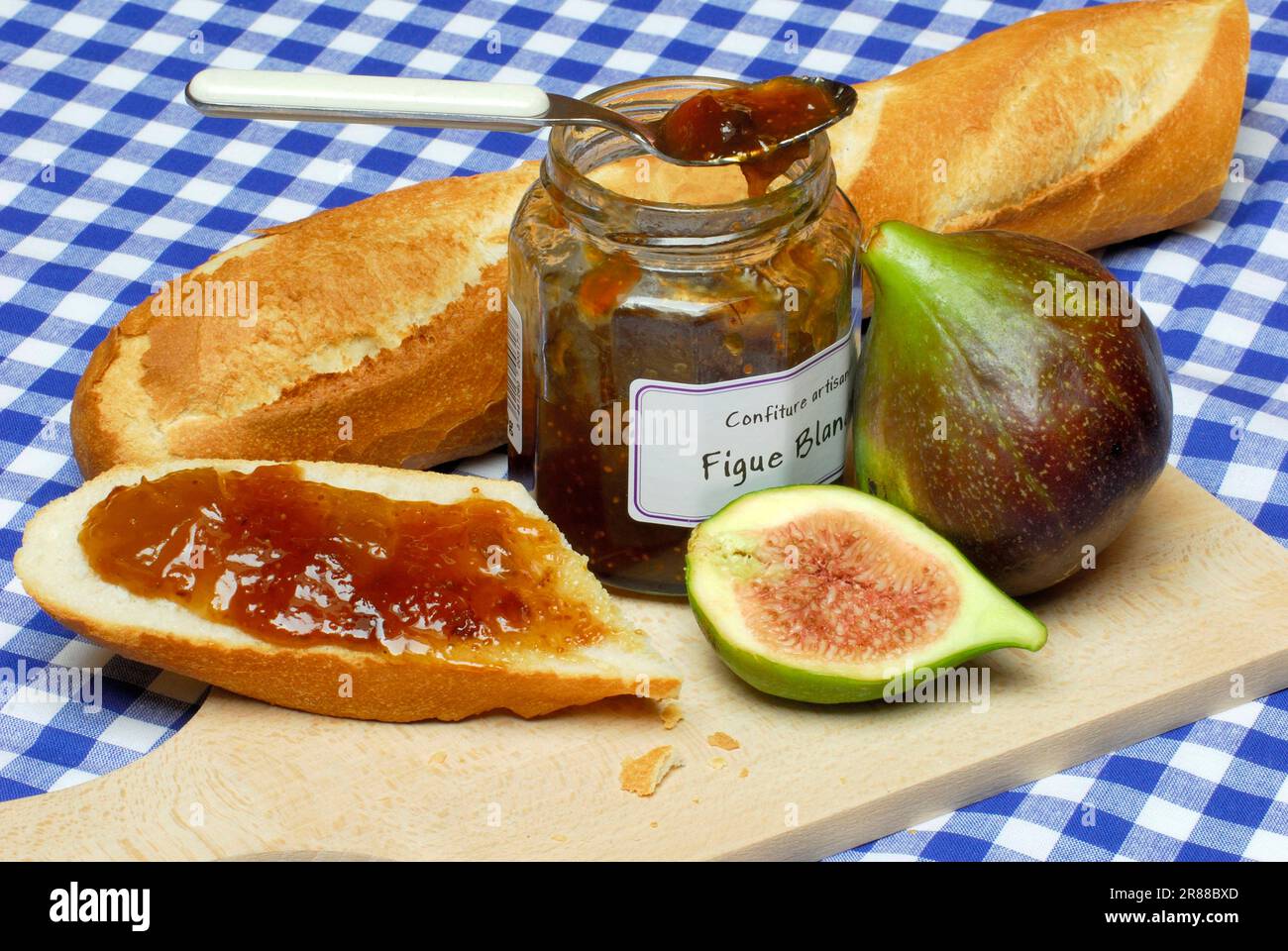 Fig jam (Ficus carica) Figs and baguette, figs, fig, fig jam, fig jam