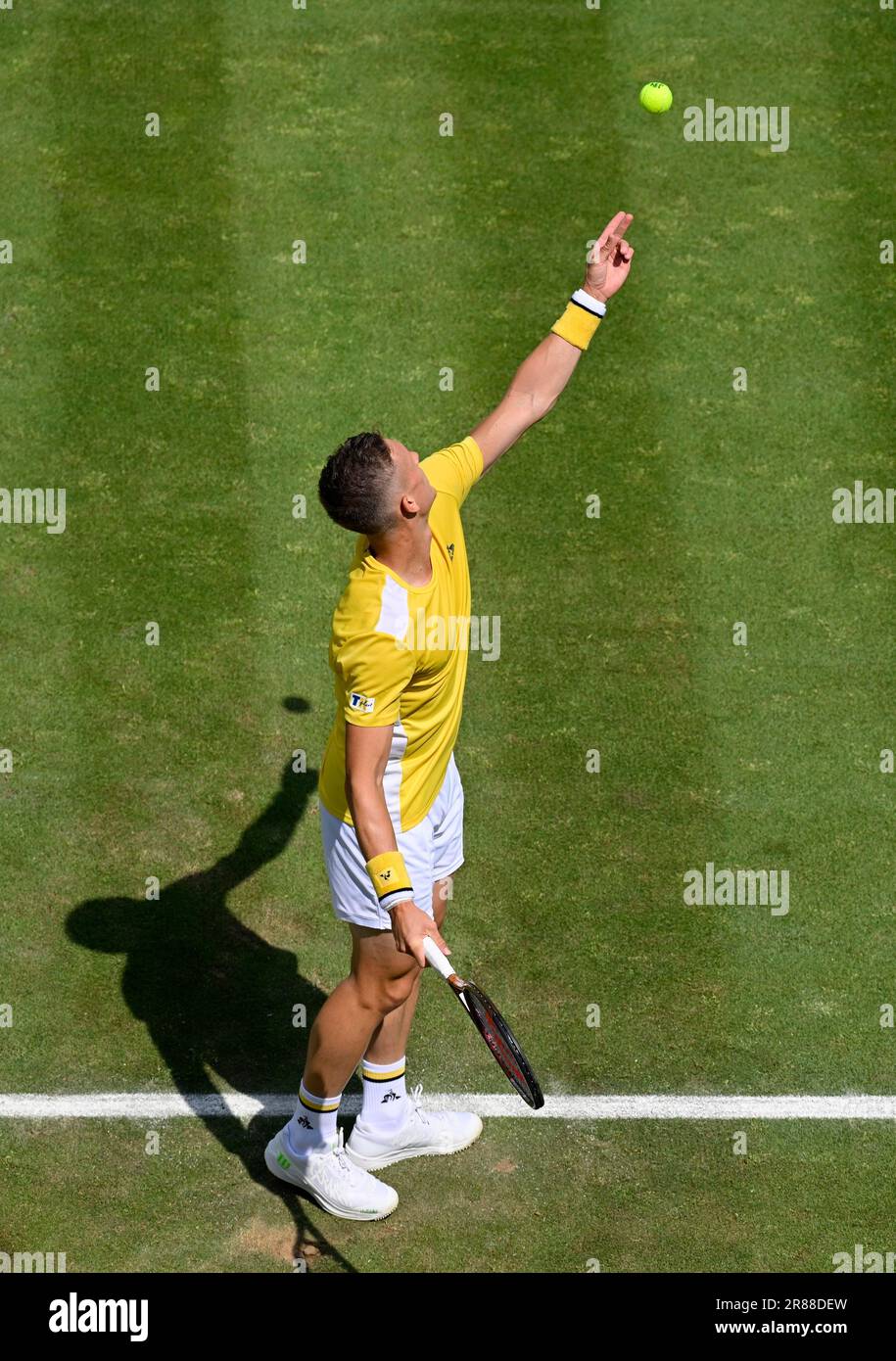 Jiri Lehecka (CZE) Action, Serve, Tennis, BOSS Open 2023, Weissenhof