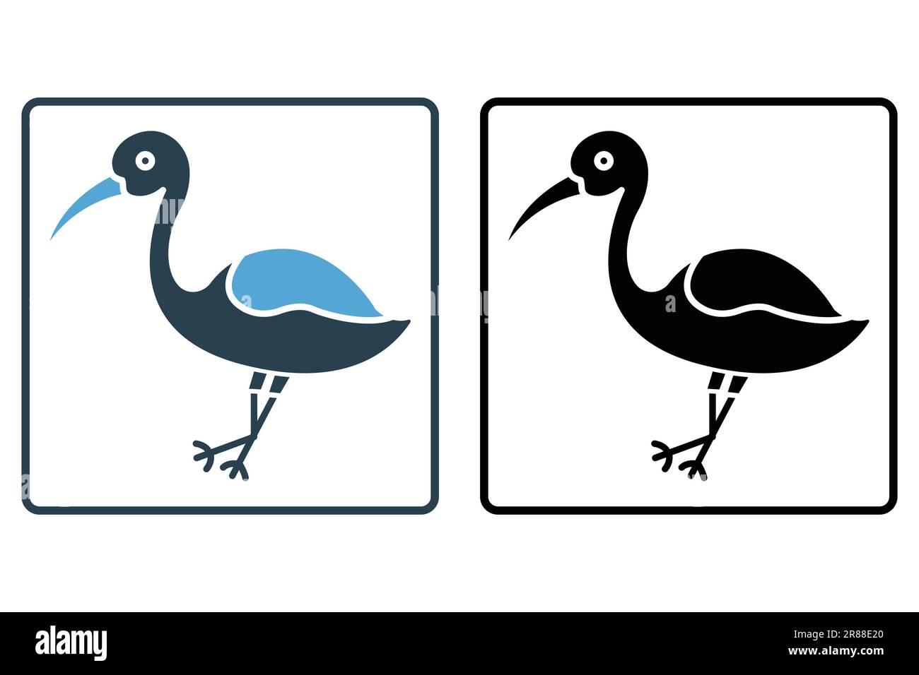 Stork bird icon. Solid icon style design. Simple vector design editable Stock Vector