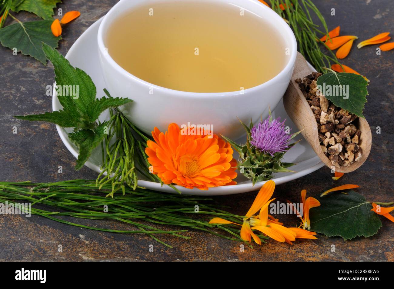 Cup (dandelion root) herbal tea, purification tea, birch leaves, horsetail, nettle, calendula