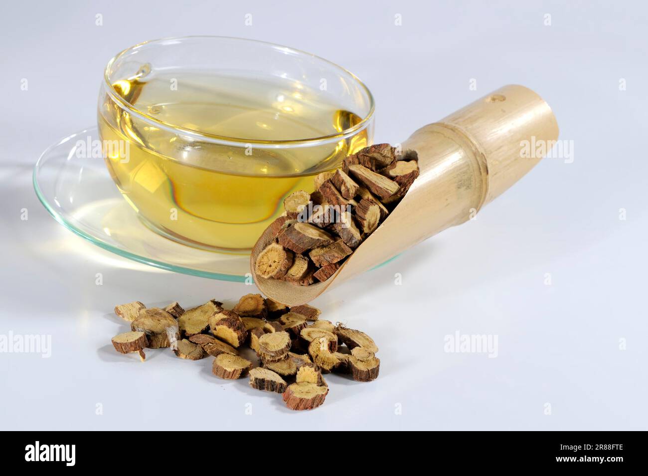 Cup of Ural licorice root tea (Glycyrrhizae Radix), Gan Cao, Ural