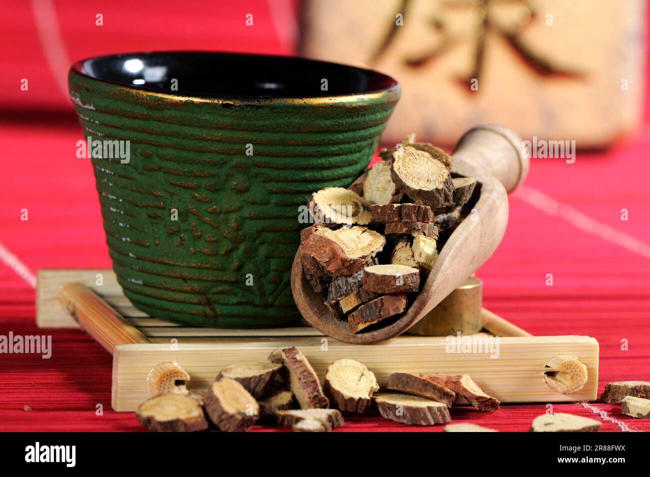 Cup of Ural licorice root tea (Glycyrrhizae Radix), Gan Cao, Ural
