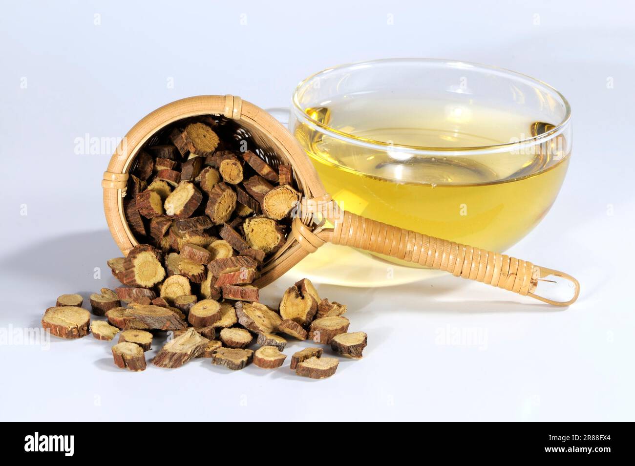 Cup of Ural licorice root tea (Glycyrrhizae Radix), Gan Cao, Ural