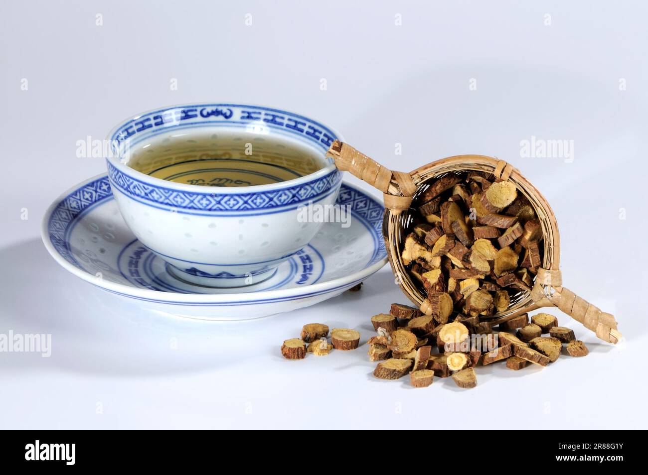 Cup of Ural licorice root tea (Glycyrrhizae Radix), Gan Cao, Ural