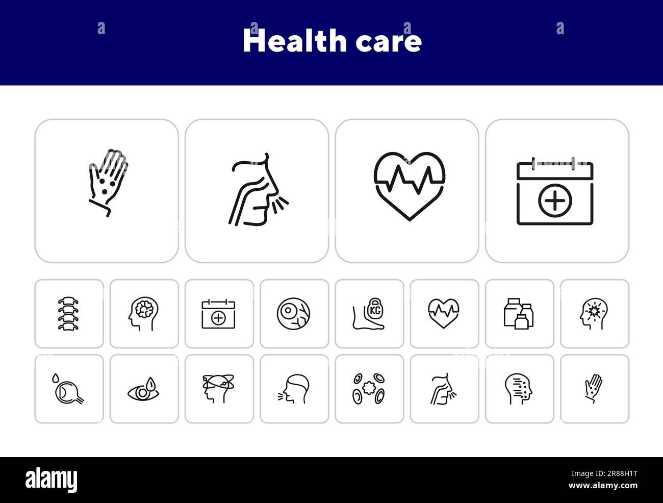 Health care line icon set Stock Vector