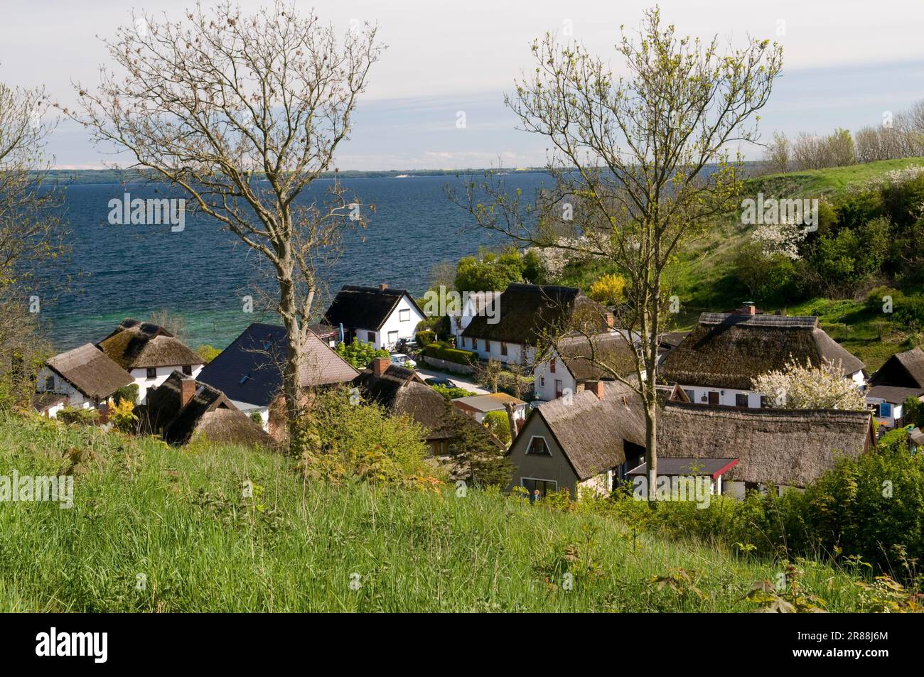 Thatched houses, fishing village Vitt, Ruegen Island, Mecklenburg ...