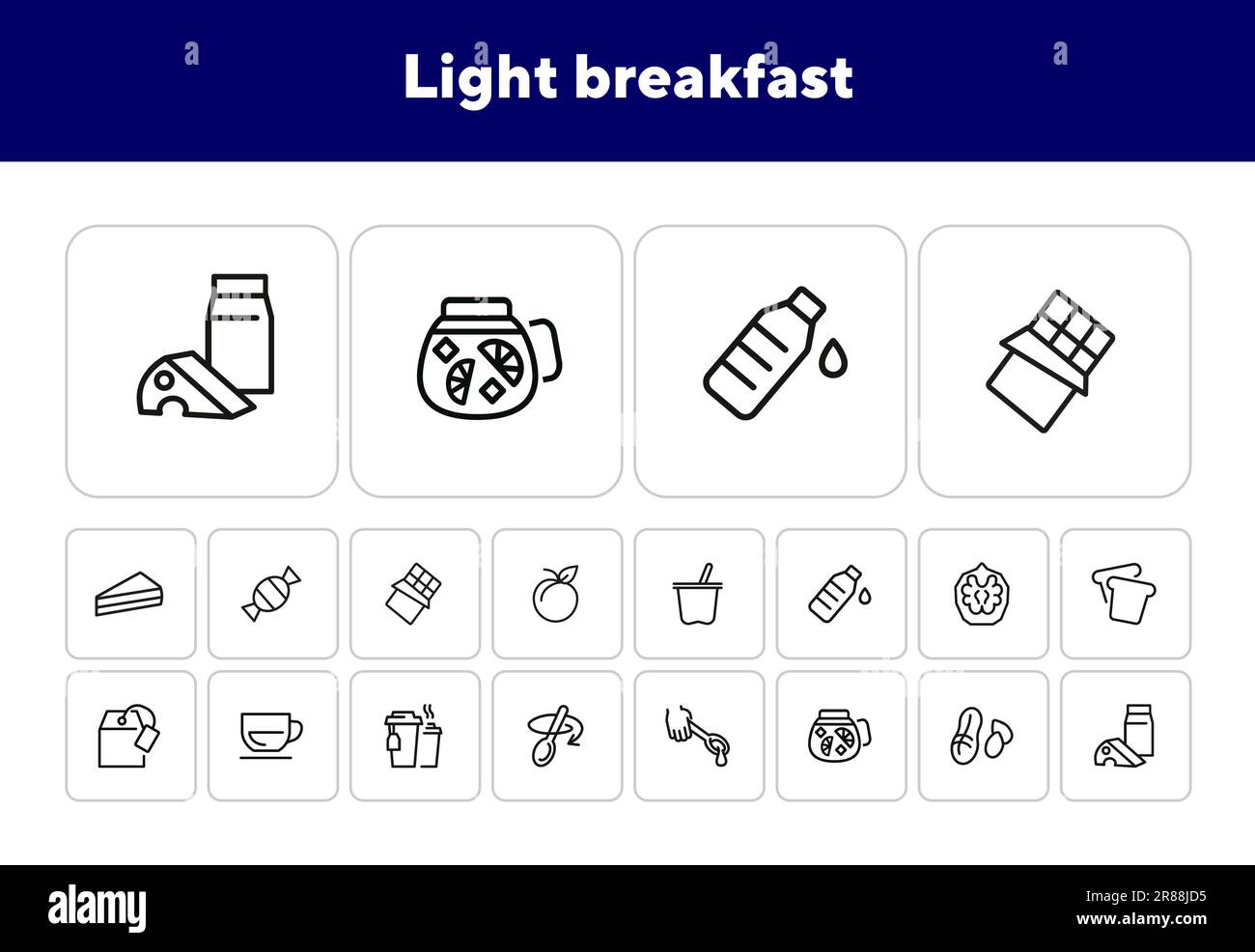 Light breakfast line icon set Stock Vector Image & Art - Alamy