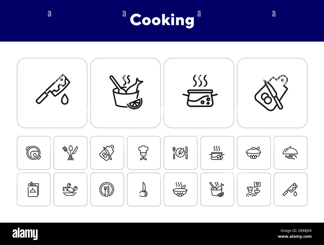 Cooking line icon set Stock Vector Image & Art - Alamy