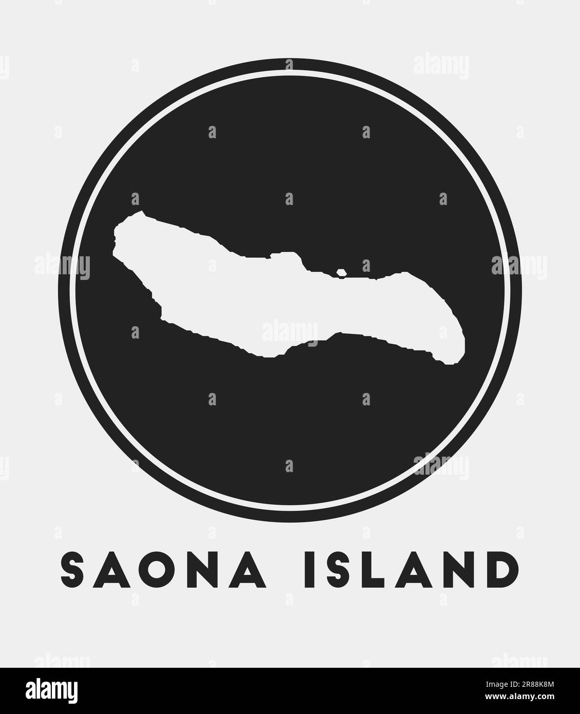 Saona Island icon. Round logo with map and title. Stylish Saona Island badge with map. Vector illustration. Stock Vector