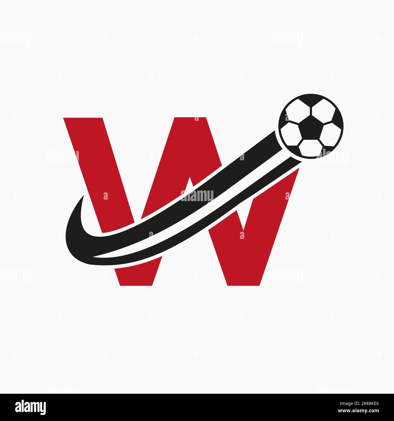 Initial Letter W Soccer Logo. Football Logo Concept With Moving ...