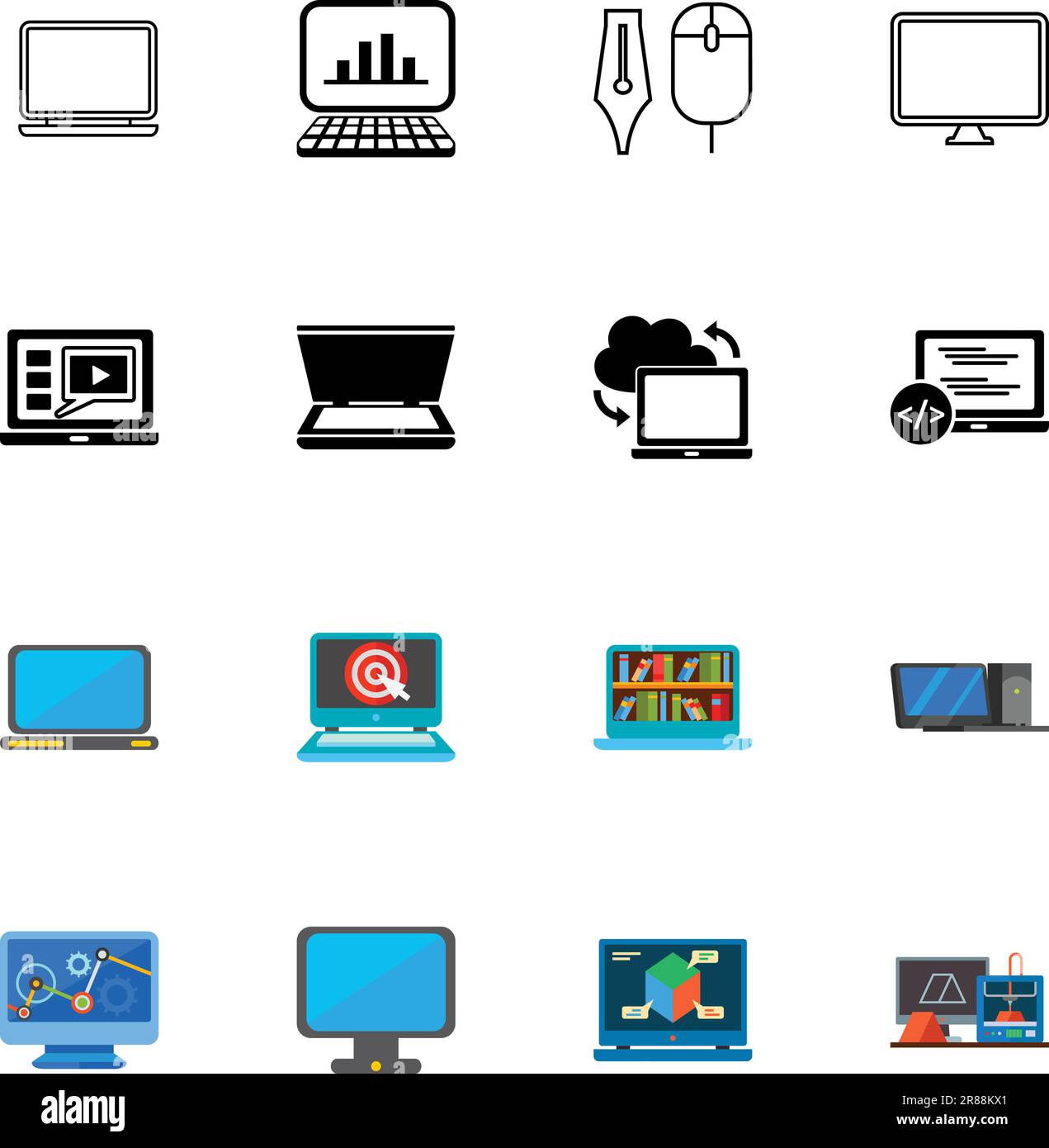 Image computer monitor software Stock Vector Images - Alamy