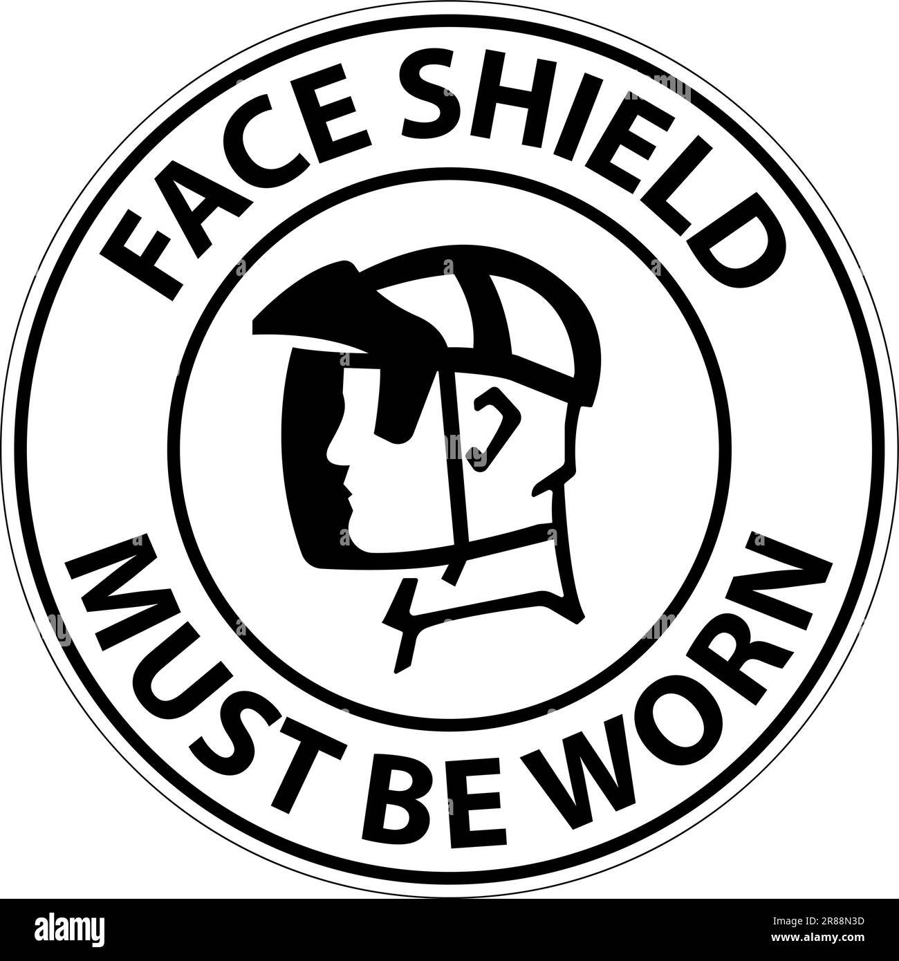 Notice Face Shield Must Be Worn Sign On White Background Stock Vector
