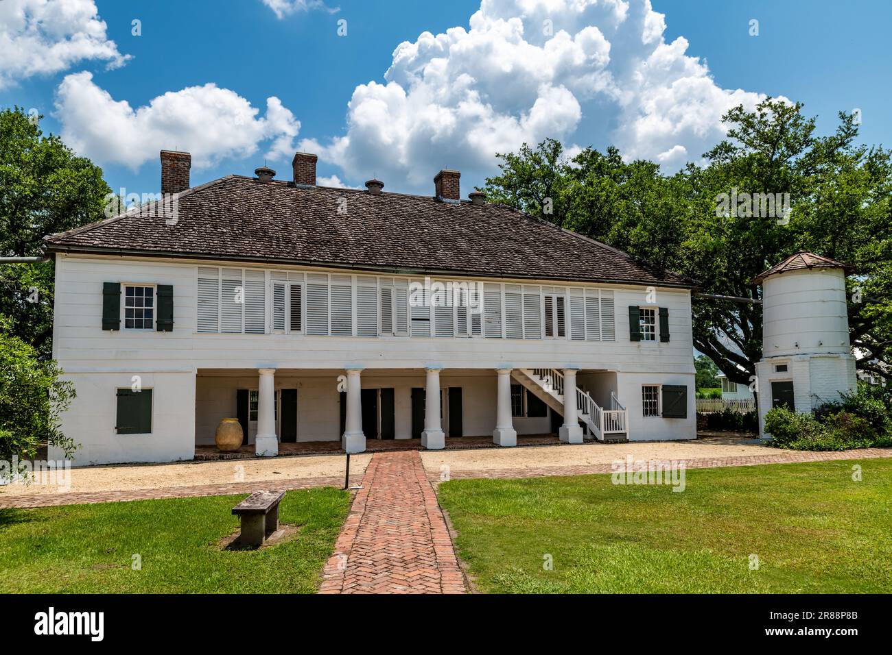 Edgard, LA, USA. 8 June 2023. Buildings and grounds of the Whitney Plantation. A former slave plantation in Louiisana, now run to educate about the history and legacies of slavery. Stock Photo