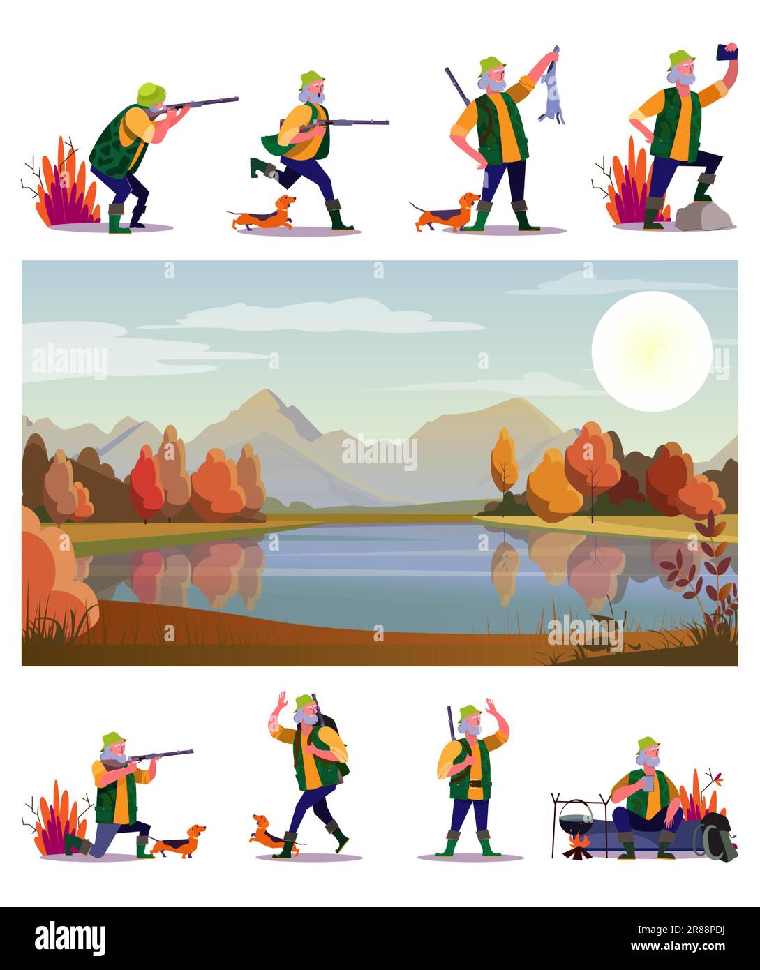 Hunting game set Stock Vector Image & Art Alamy