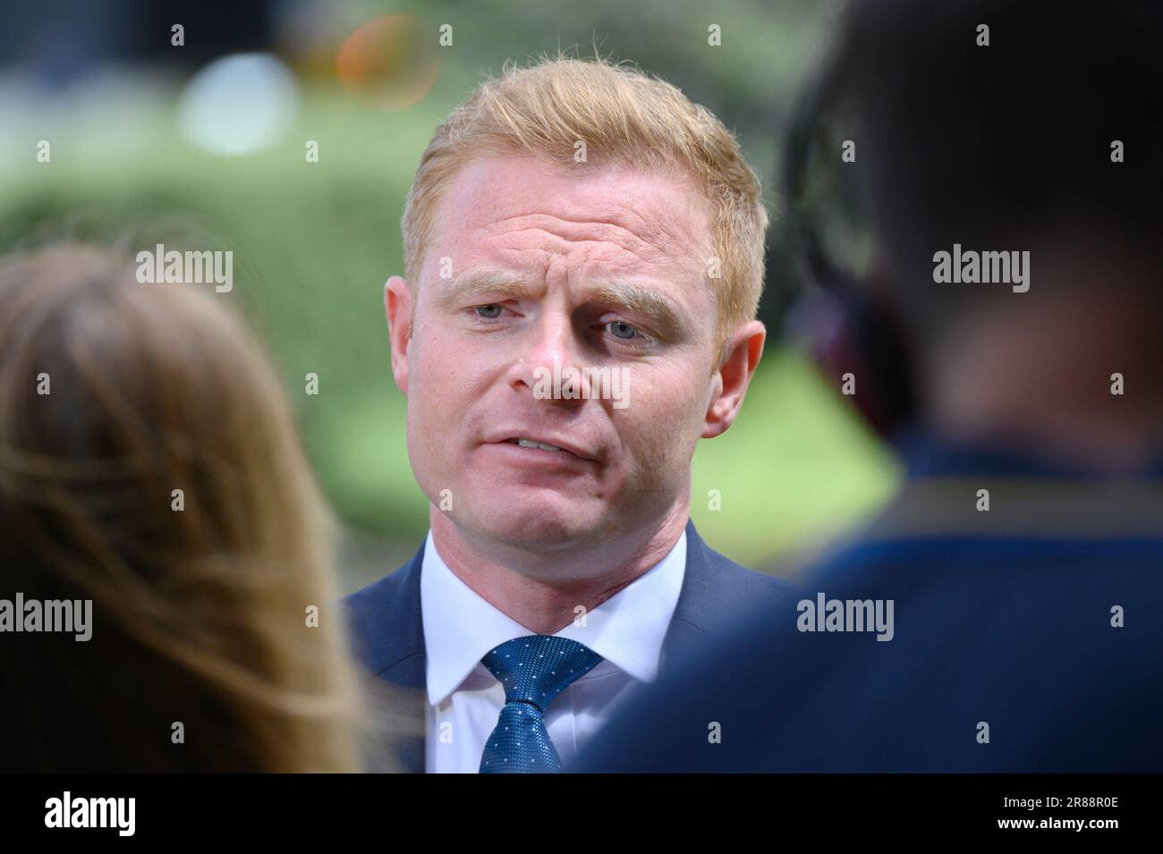 Robbie Moore MP (Con Keighley and Ilkley) interviewed on College Green