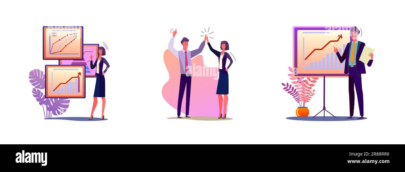 Business woman presenting to men Stock Vector Images - Alamy