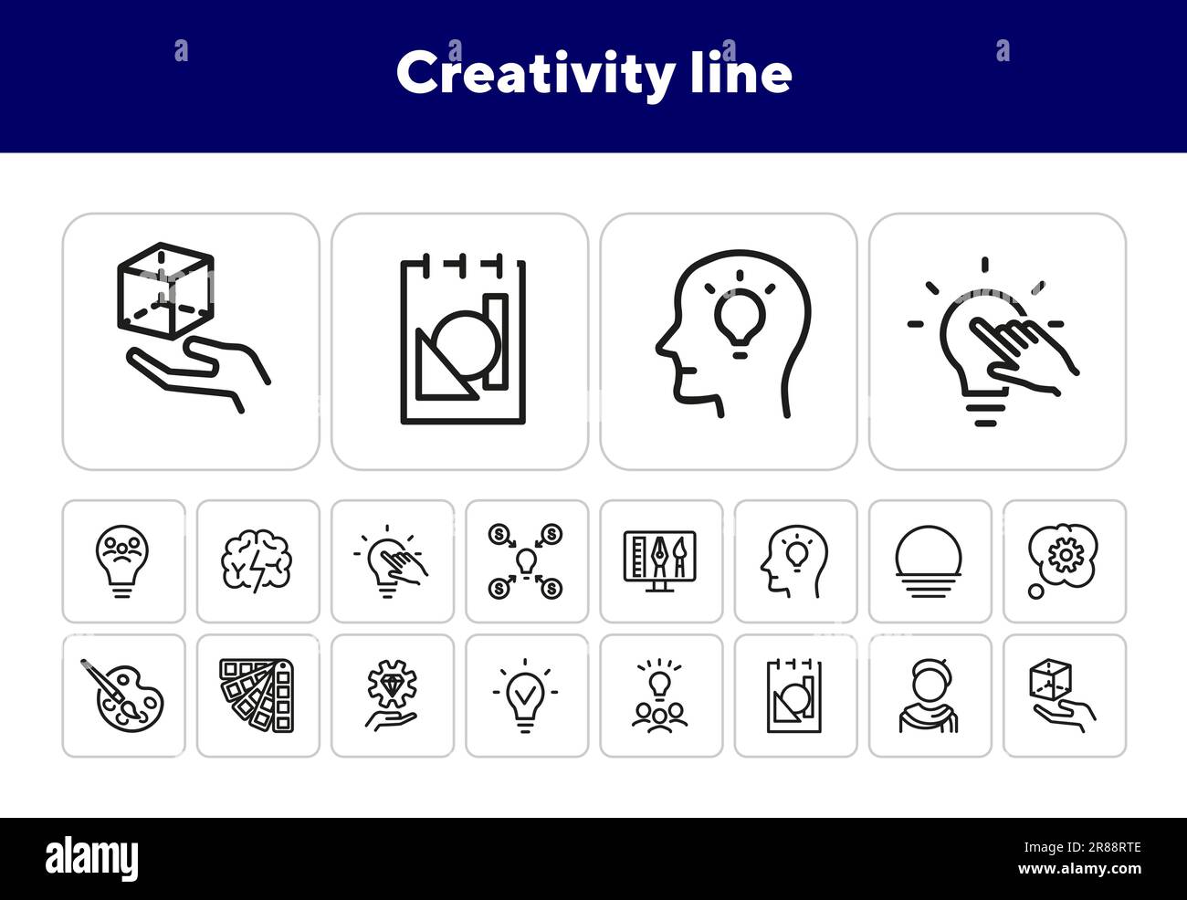 Creativity icon outline vector Stock Vector Images - Alamy