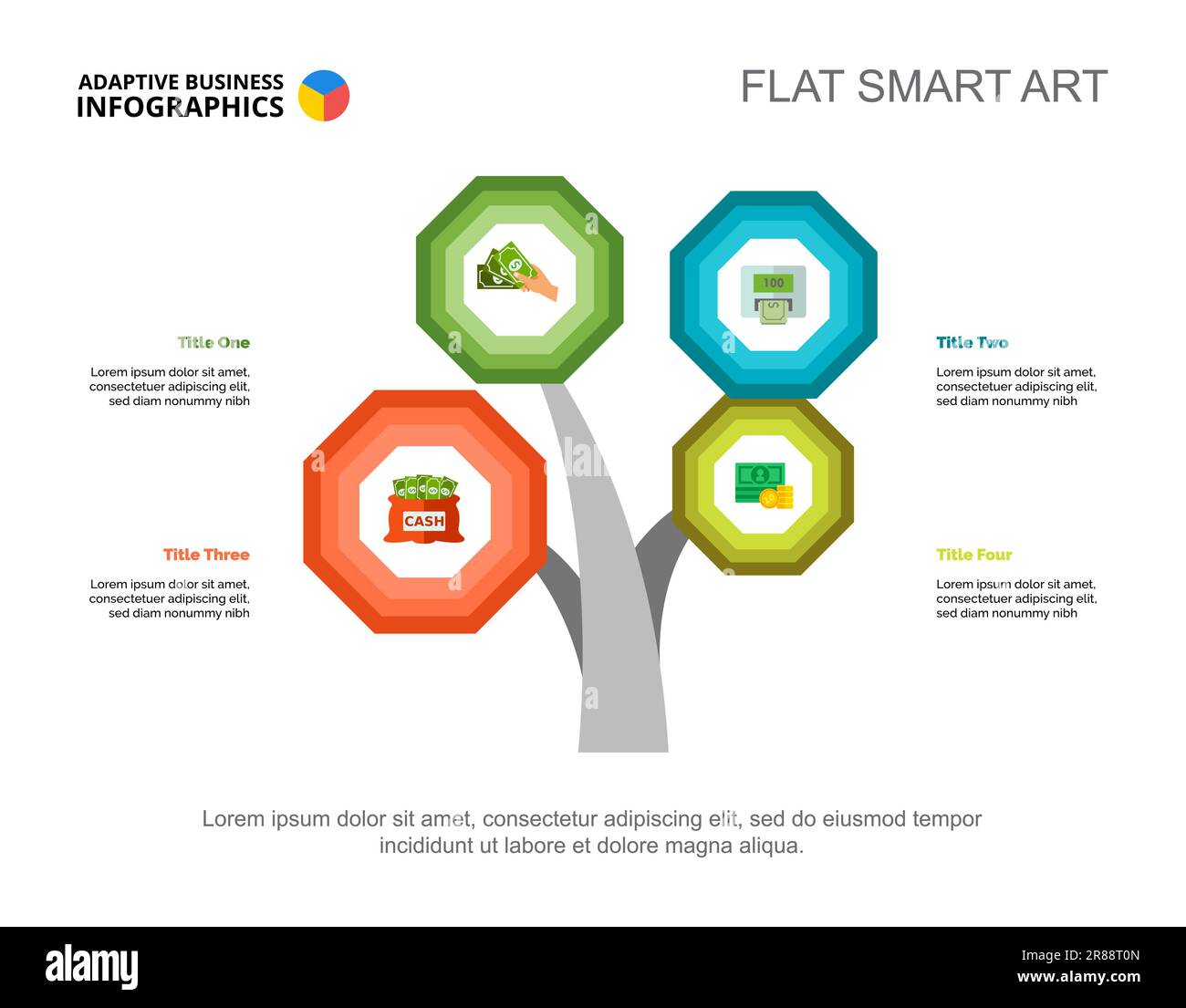 Four Tree Branches Plan Slide Template Stock Vector Image & Art - Alamy