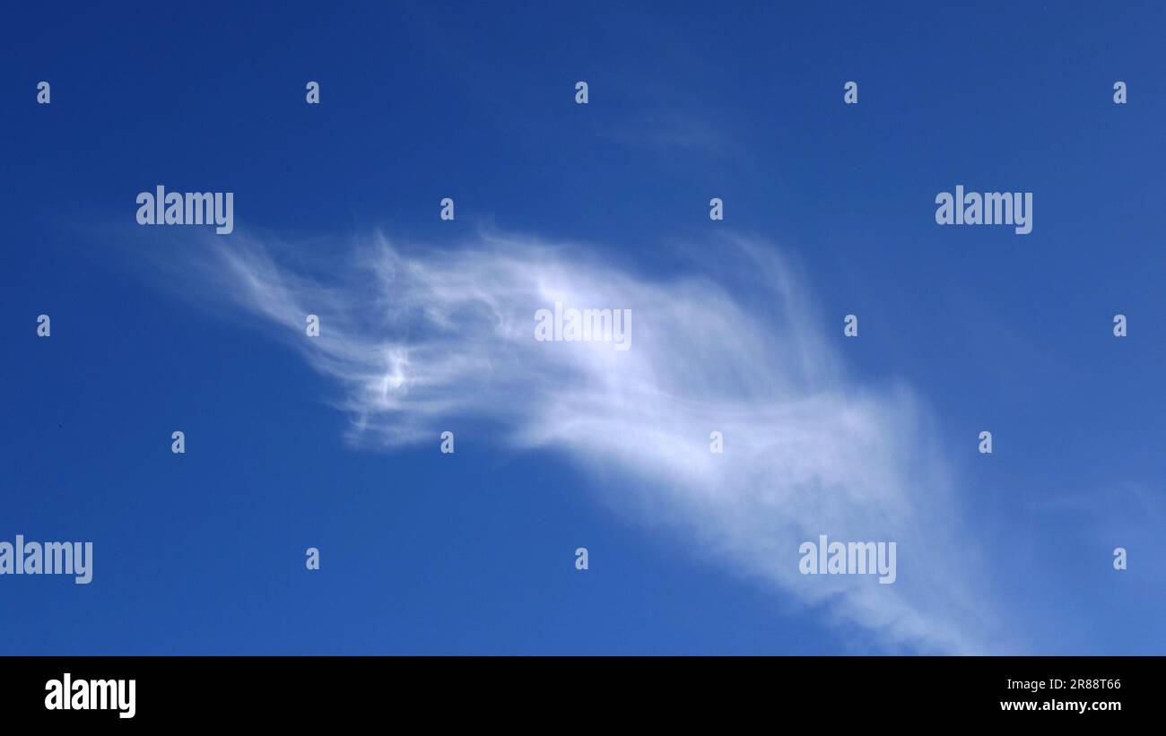 white cirrus cloud on blue sky Stock Photo