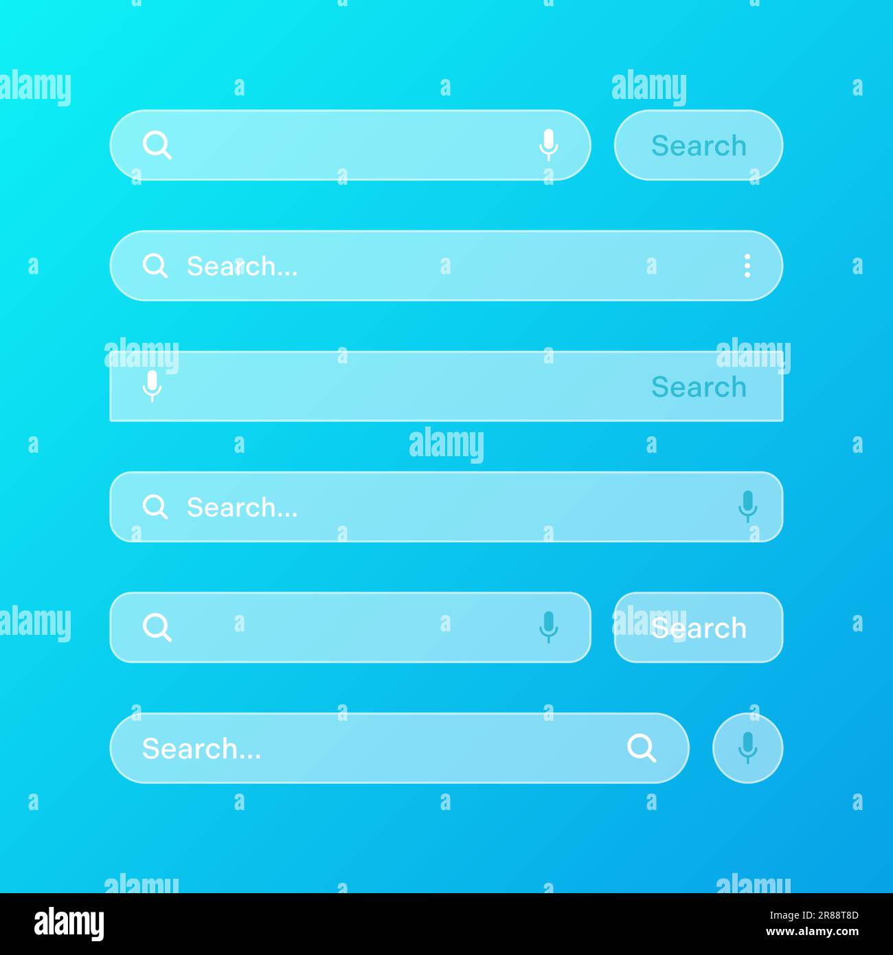 Various transparent search bar templates. Internet browser engine with ...