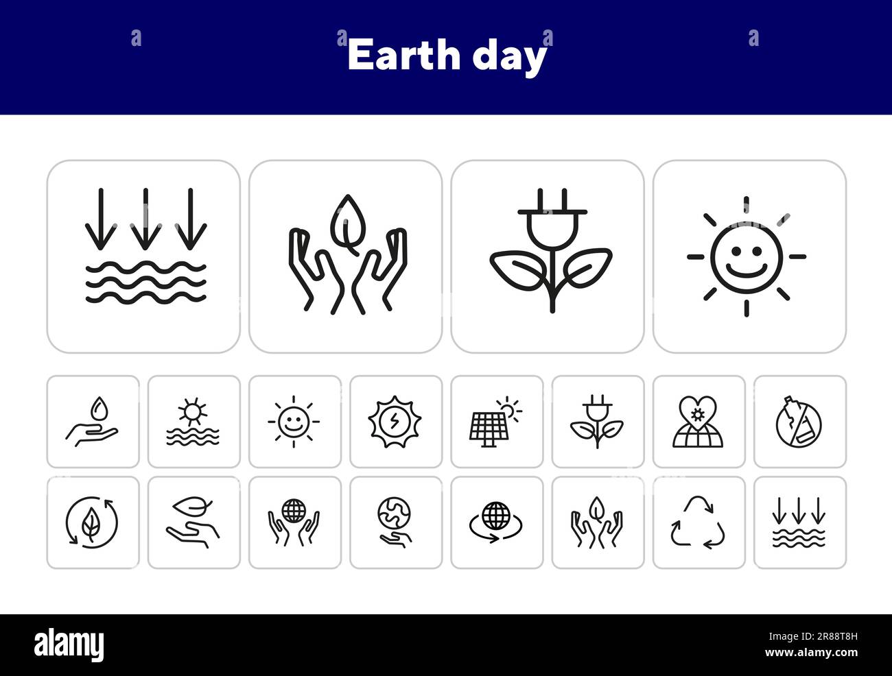 Earth day line icon set Stock Vector Image & Art - Alamy