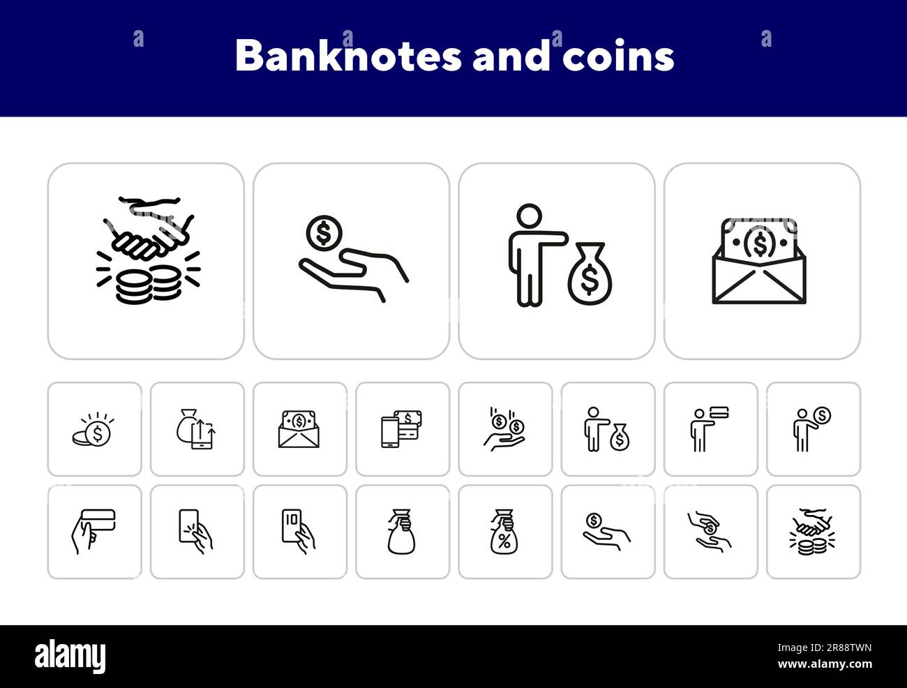 Money bag banknotes symbol Stock Vector Images - Alamy